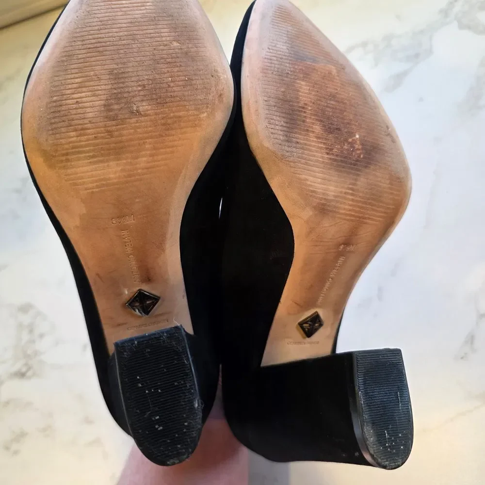 Antonio Melani Black Suede Pointed-Toe Heels